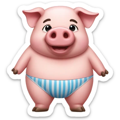 Pig wearing a bikini  sticker