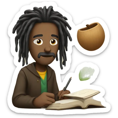 nonchalant dreadhead studying  sticker