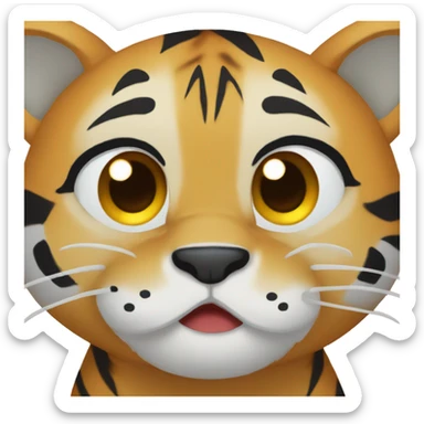 create a emoji tiger is crying style anime  sticker