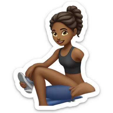 Brown girl in the gym sticker