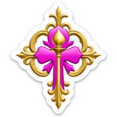 ave maria's emblem with a touch OF MAJENTA sticker