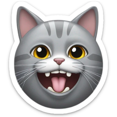 Gros chat gris avec l’air méchant sticker