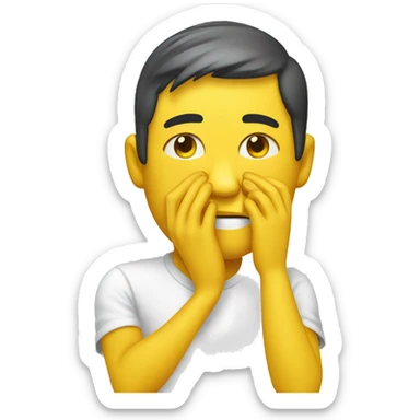 the traditional yellow face wiping sweat sticker