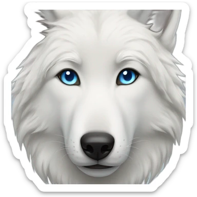 female white wolf blue eyes  sticker
