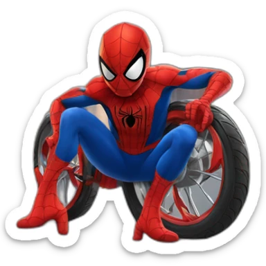 Spiderman qui fait une roue sticker