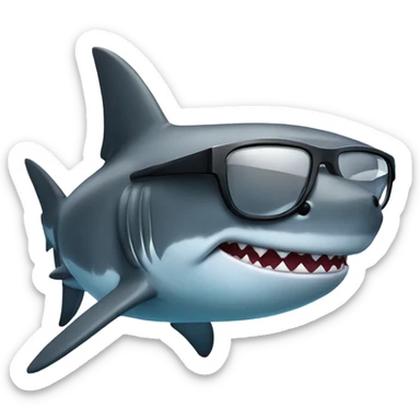 Shark with glasses  sticker