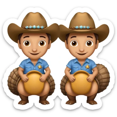 armadillos with cowboy hat team logo  sticker
