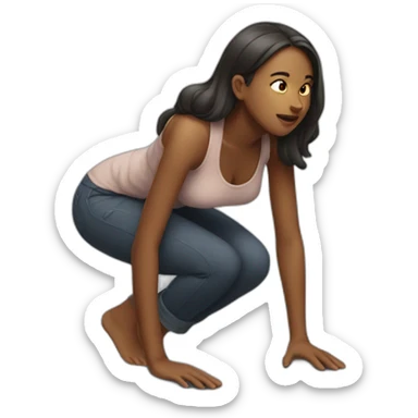 woman on all fours sticker