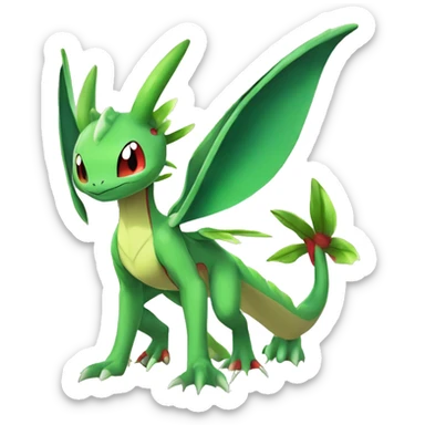 Anthro Cool Edgy Legendary Colorful Shy Shiny Fakemon-Pokémon-Flygon-Fantasy-Creature With Full Body Detailed High Quality sticker