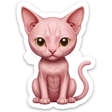 Hairless cat sitting sticker