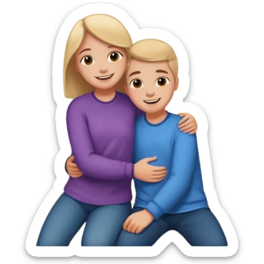 siblings sharing in a living room sticker