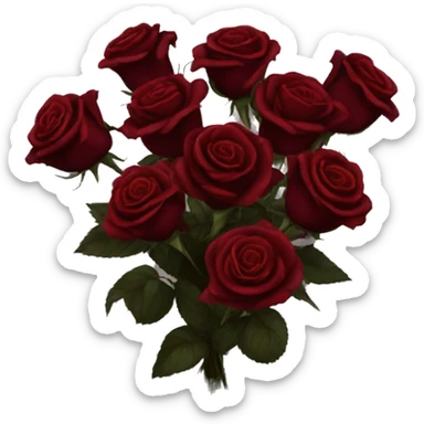 Bouquet of dark red roses gothic sticker