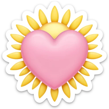 pastel heart with a soft pastel sun sticker