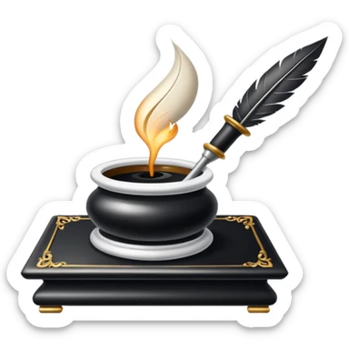 Quill + inkwell  sticker