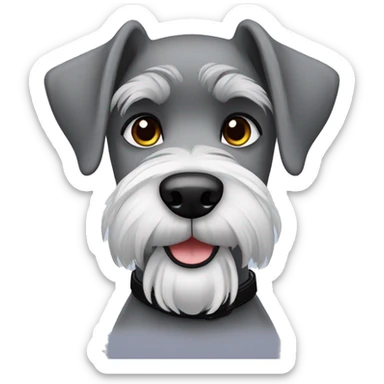 Gray schnauzer with black collar  sticker