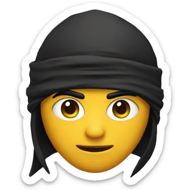 a ninja with squinted eyes sticker