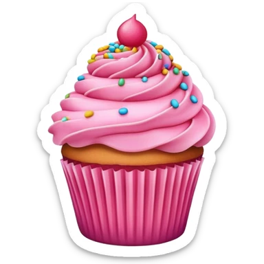 cupcake with pink icing and sprinkles sticker