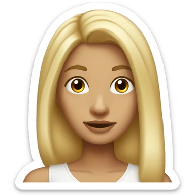 Blonde girl with blowout hair sticker