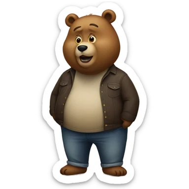Extremely fat bear sticker