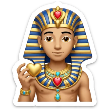 Pharaoh holding heart sticker