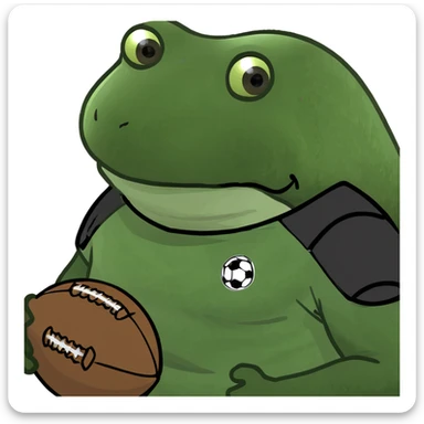bufo in a football suit sticker