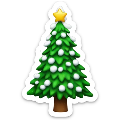 Christmas tree with snow on it  sticker