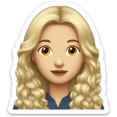 russian woman long hair sticker