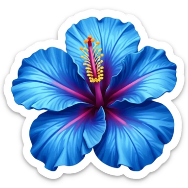 blue hibiscus flower  sticker
