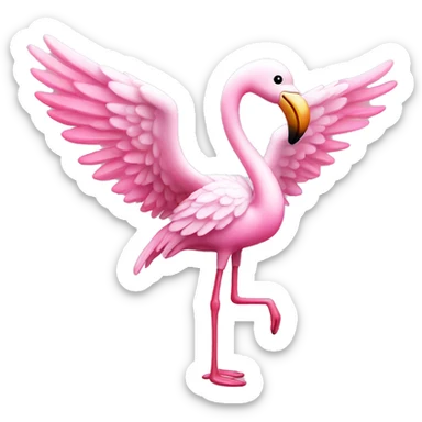 Angel flamingo that sparkles  sticker