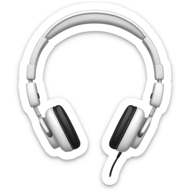 crie um fone de ouvido de cor branca sticker