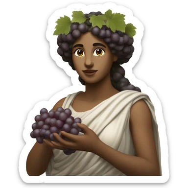 Greek Sappho holds a bunch of grapes in her hand sticker