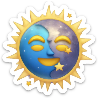heart emoji with sun moon and stars sticker