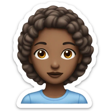 girl with brown eyes wearing blue eyeshadow on eyelids sticker