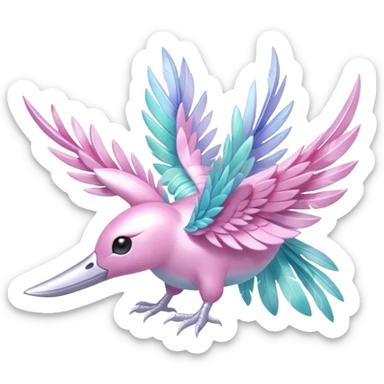 Shiny pastel feathery tropical exotic shimmering silky smooth soft flurry Diancie-Palkia-Amaura-Aurorus-aesthetic-fusion sticker