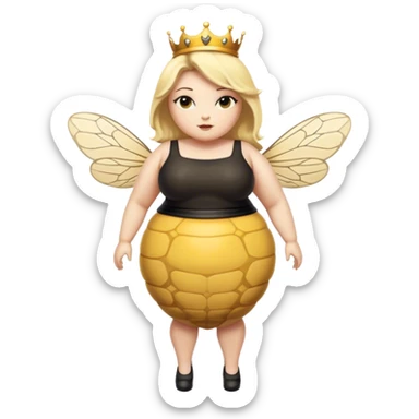 full body Plus size blonde lesbian queen bee sticker