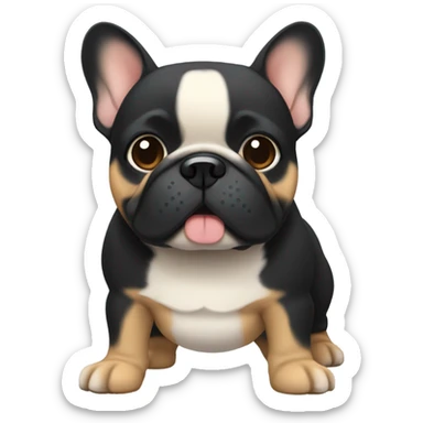 Black and tan chunky French bulldog  sticker