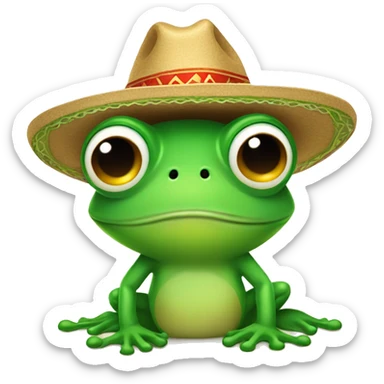 Cute frog wearing sombrero  sticker