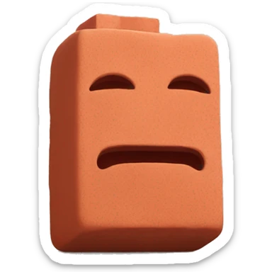 a brick shape realized with red modeling clay sticker