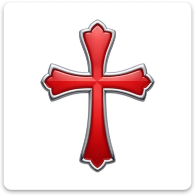 chrome hearts cross in red, with subtle shadow sticker