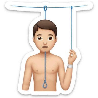 hanging by a thread, patience sticker