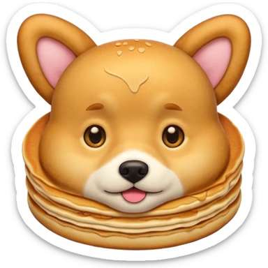 dog emoji pancake sticker