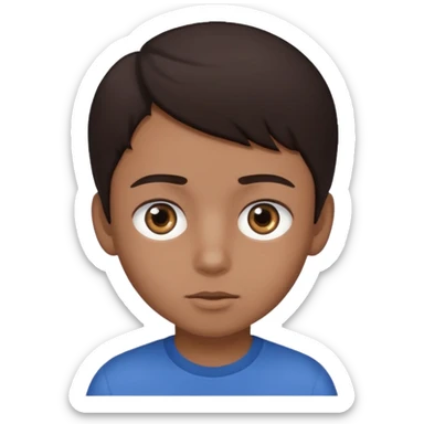 Dark brown hair, make the boy mixed race and is a boy and make his eye a bit smaller sticker