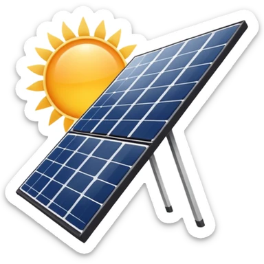 sleek solar panel with white lines, reflecting the sun sticker