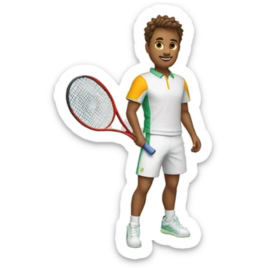raquette de tennis tenue par un dragon sticker