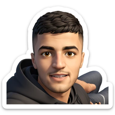 portrait of a young man sticker