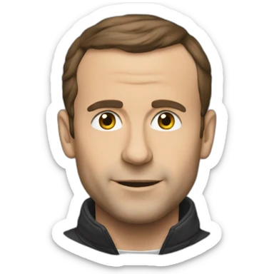 Macron with a top Portugal  sticker