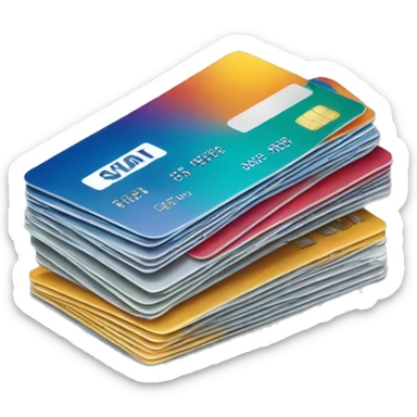 stack of credit cards sticker