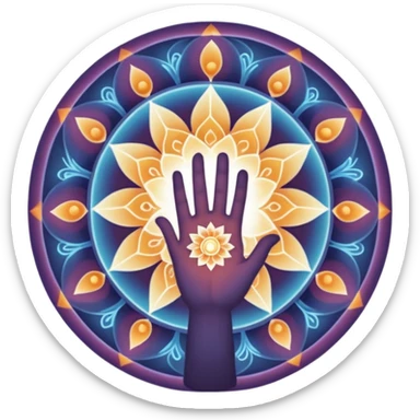 A divine abstract force creating humans through karma,
shown as a luminous cosmic hand made of light (not realistic),
forming a human figure from particles.
Hindu spiritual aura, sacred geometry, subtle mandala lines,

 
 sticker