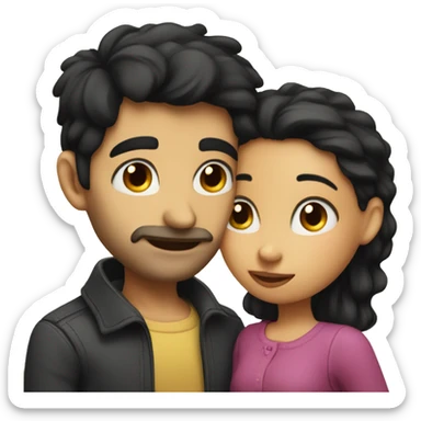 A man with dark hair kisses a girl with dark hair sticker