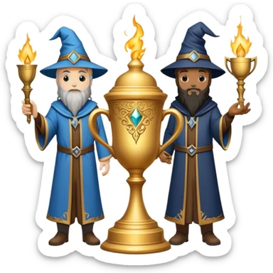 three wizards standing around the Triwizard Cup from Harry Potter sticker